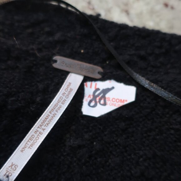 Womens Free People Black Textured Button Down Cardigan Sweater XS - Picture 12 of 12